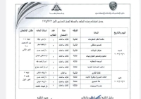 جدول إمتحانات دواعى التخرج للمستوى الرابع عام للفصل الدراسي الاول للعام الجامعى 2023/2024 بتاريخ 25/12/2023